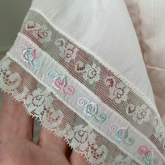 Vintage Barbizon Pink 2pc Pajama Lounge Set SS Top Pants S - Picture 9 of 10